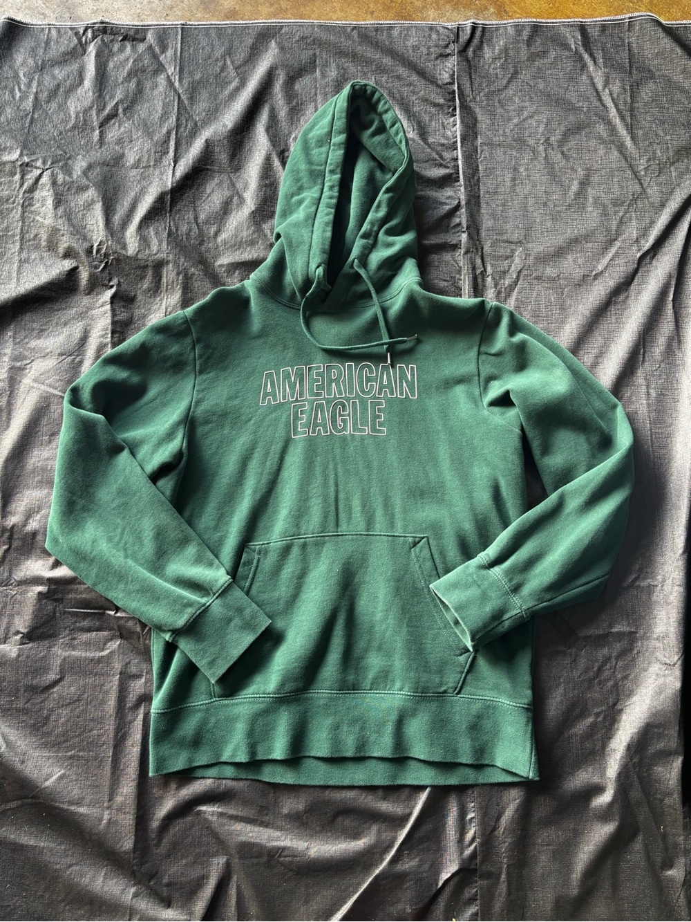 American Eagle Outfitters Forest Green Pullover Hoodie with Logo